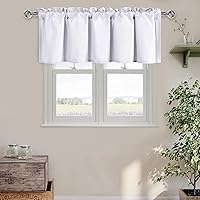 Vista 30 de DWCN Cenefa burdeos para ventanas, cenefa de cocina, cenefa de cortina de Navidad, cortinas de ventana de sótano, 1 panel, 42 x 18 pulgadas