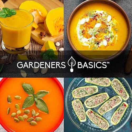 Miniatura 6 de Gardeners Basics, Semillas de calabaza para plantar 5 paquetes individuales: calabacín, delicata, mantequilla, espaguetis y cuello de torcido dorado