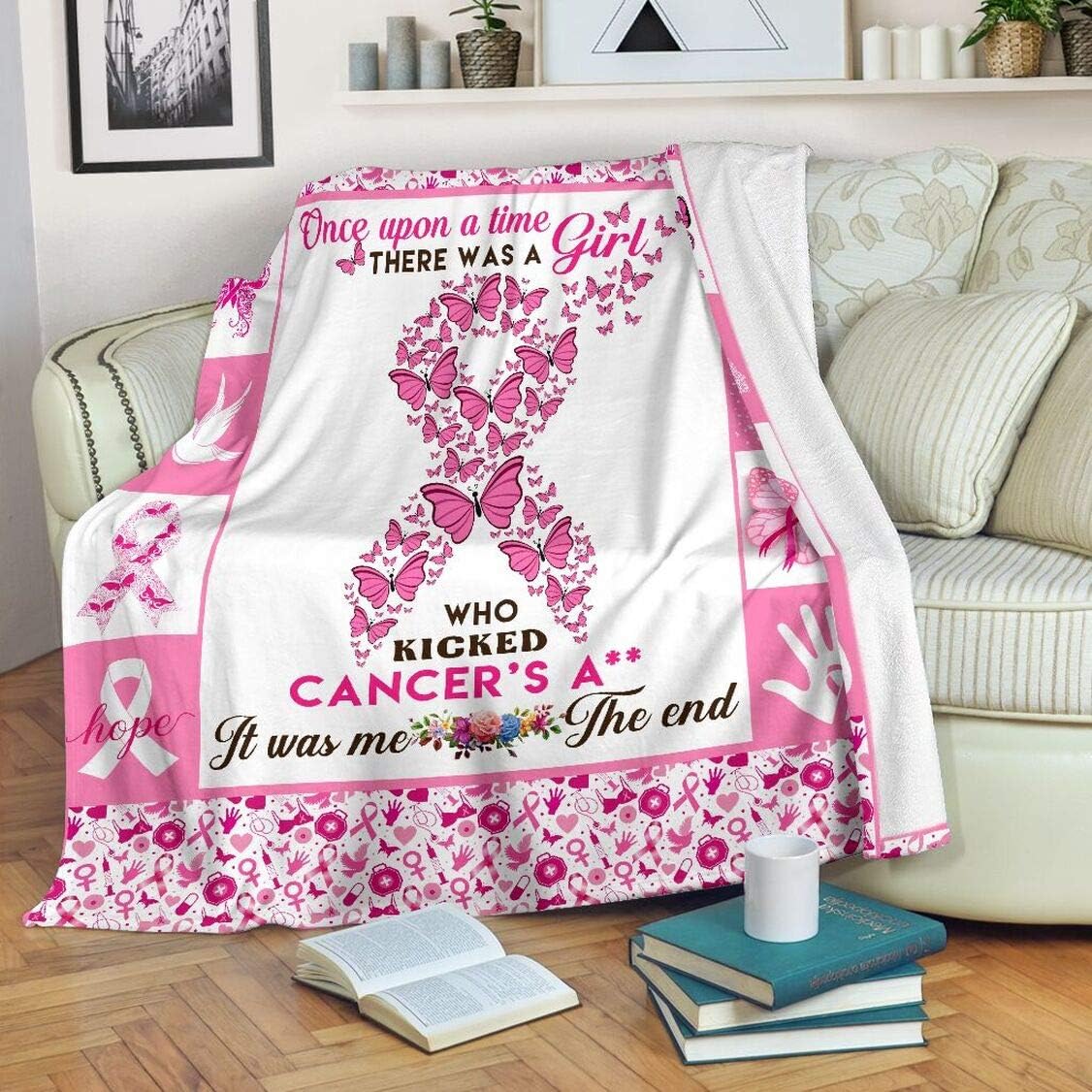 Breast Cancer Survivor Blanket A Girl Who Kicked Cancer's
