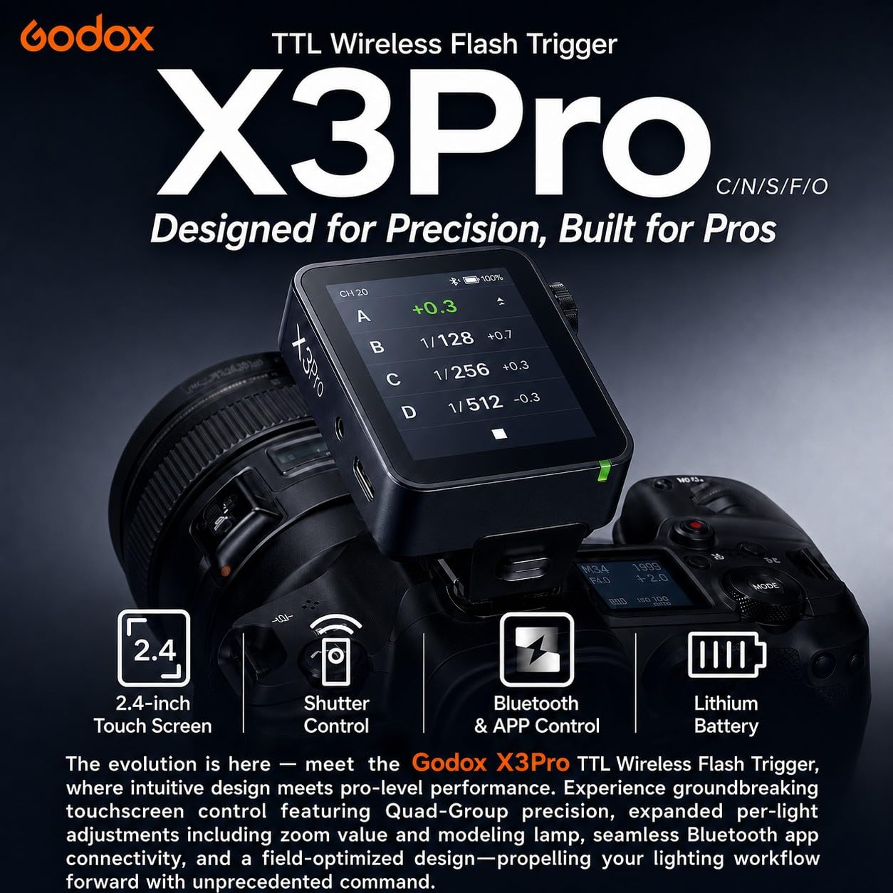 Amazon.com : Godox X3 PRO S X3PRO TTL Wireless Flash Trigger for