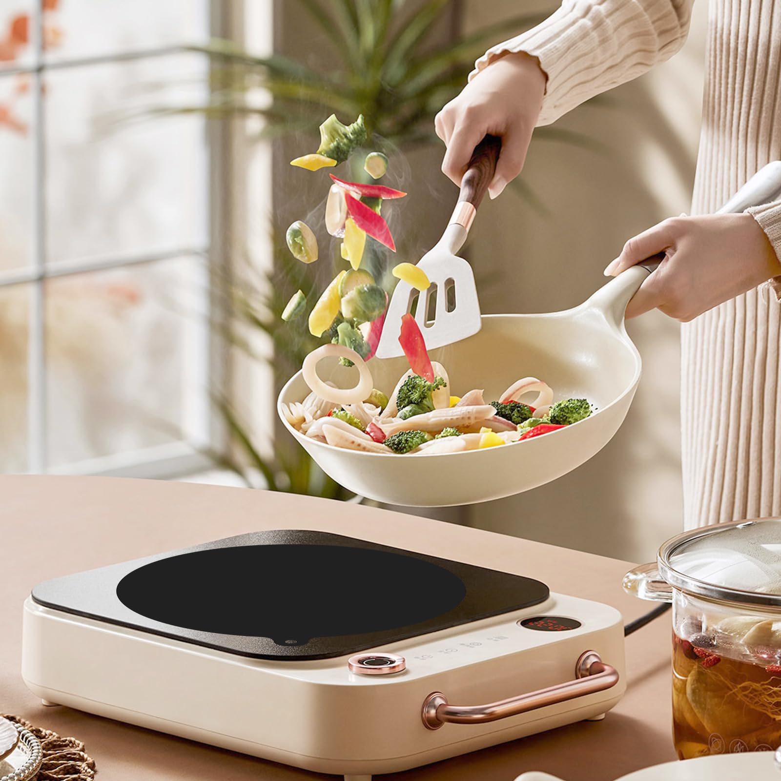 Protections Pour Plaques à Induction -4 Pièces-Rondes De 24 Cm-Silicone