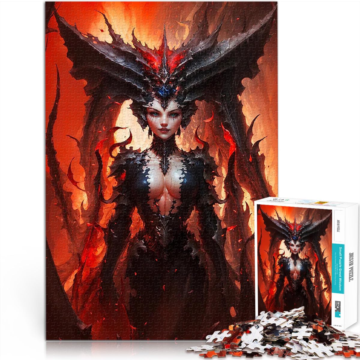 1000 Piece Jigsaws for Adults Puzzle Demon queen in hell Lilith Stressabbau Lustige Aktivitäten für zu Hause, Geburtstagsgeschenk, Reisegeschenk,38x26cm