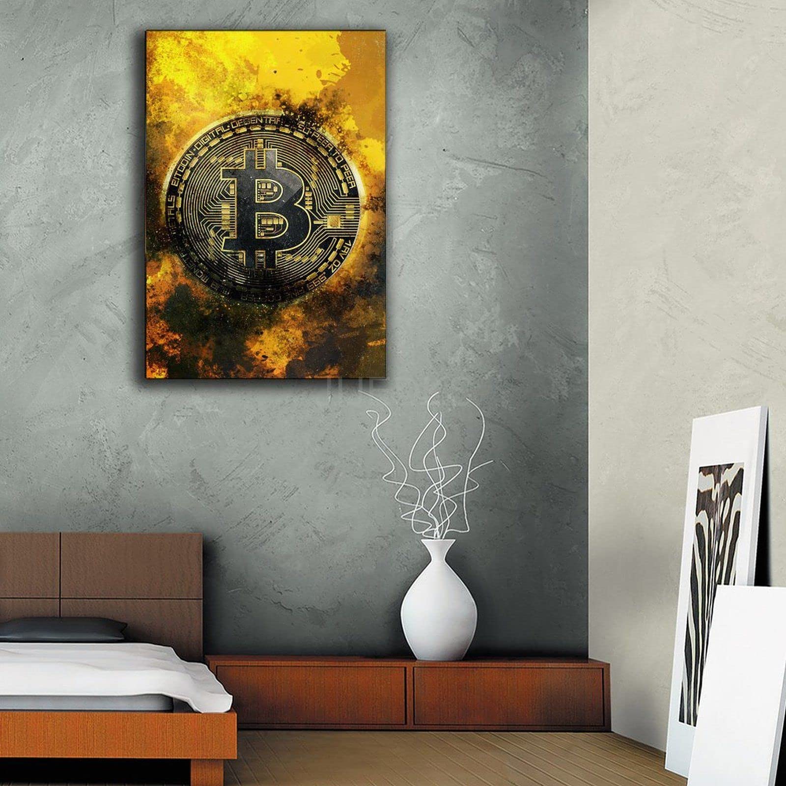 Bitcoin Canvas Print Pop Art, Cryptocurrency Artwork Office Decor, Crypto  Wall Art, BTC Poster Art, Bitcoin Coin Sign Gift, Blockchain Print, Office  Living Room Bedroom Canvas Wall Decor 24x36inch(60x : Amazon.co.uk: Home