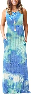 Women's Loose Plain Maxi Dresses Casual Long Dresses with Pockets