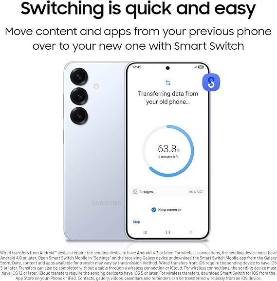 Samsung Galaxy S25 Cell Phone, 128GB Smartphone, Unlocked Android, AI Night Mode Camera, Snapdragon 8 Elite Fast Processor, ProScaler Display, 4000mAh Battery, 2025, US , Icyblue
