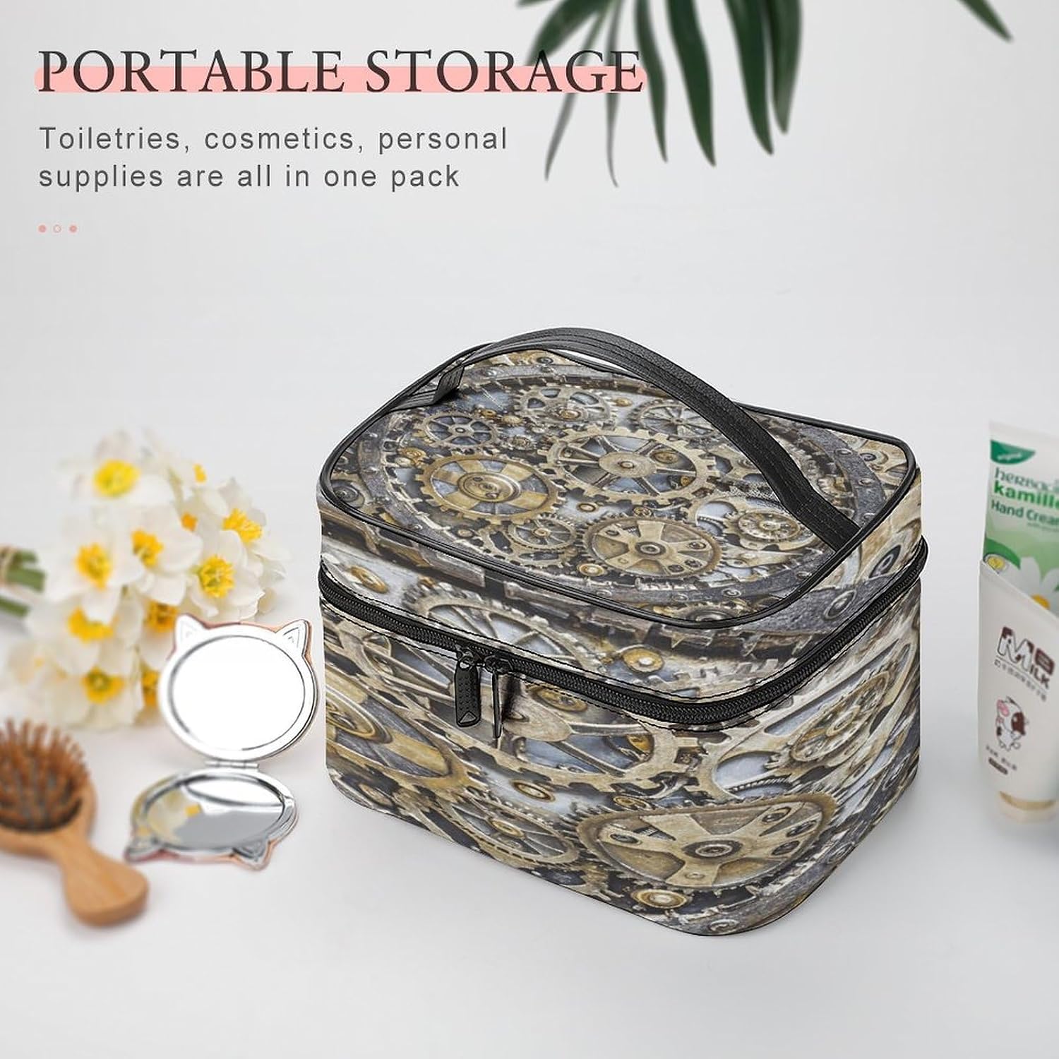 Steampunk Mechanical Gears Travel Makeup Bag Cosmetic Bag Toiletry Bags image 5