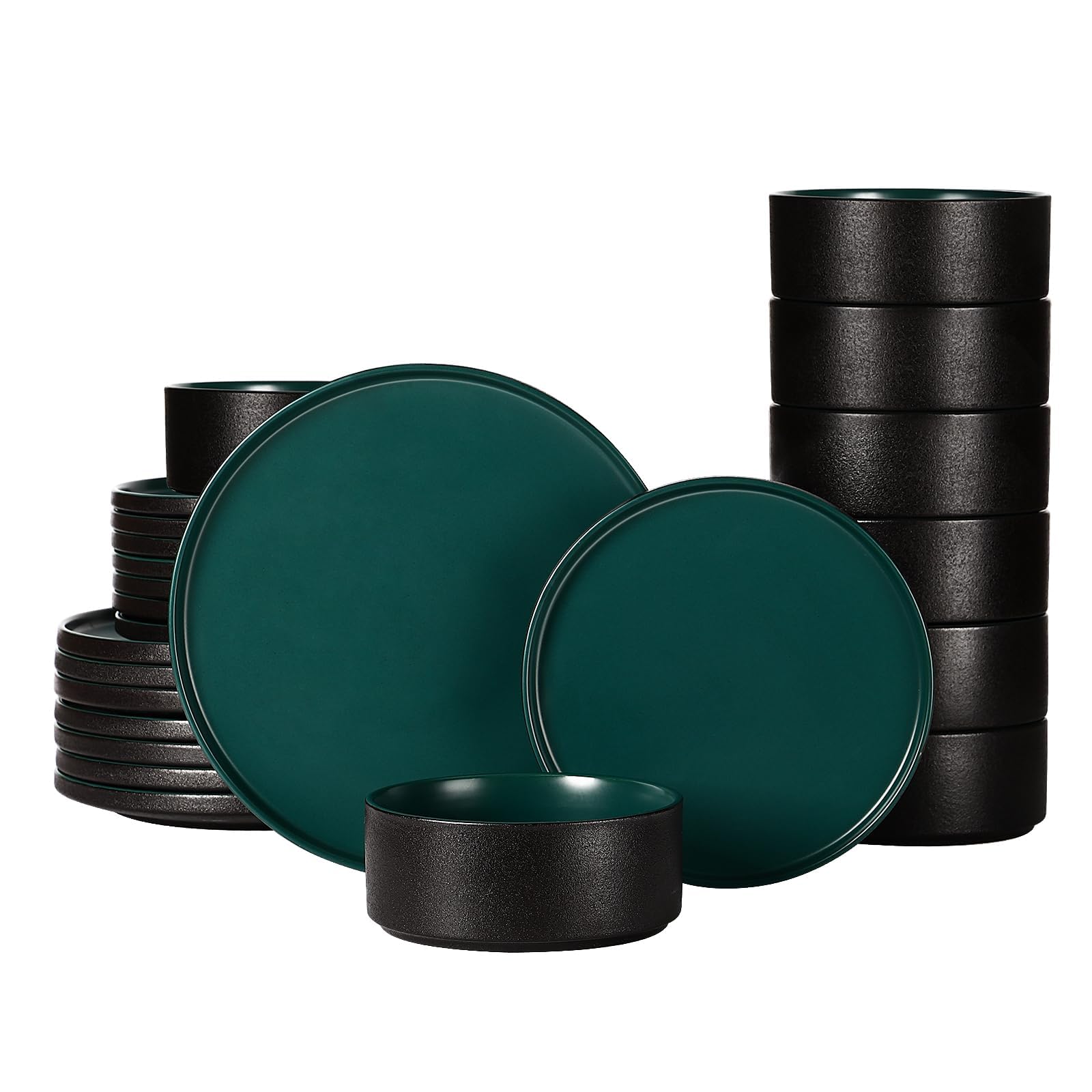 GZG Classic Series - Plates and Bowls Set for 8 (Malachite Green)
