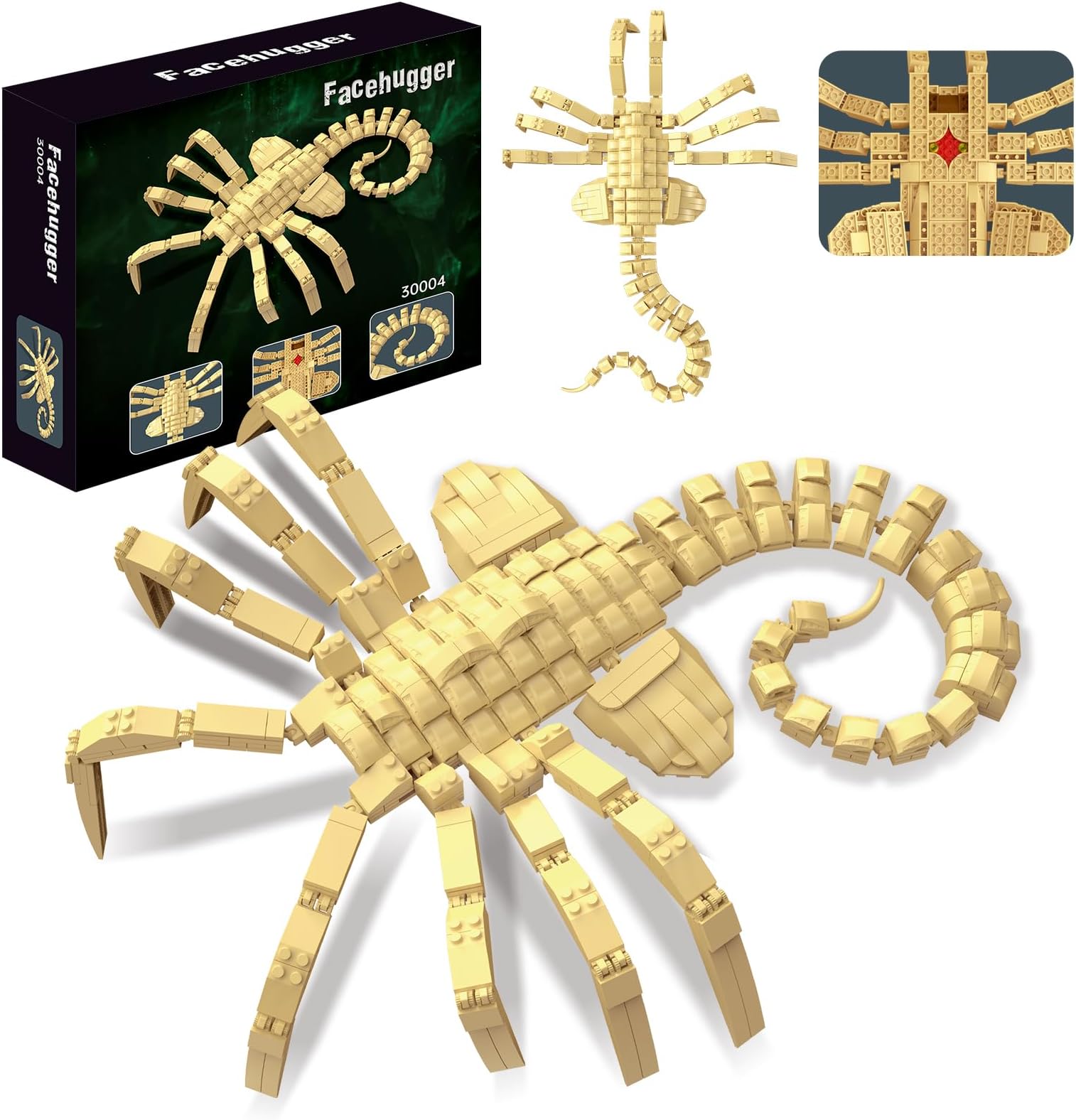 onederbkk Xenomorph Facehugger Action Figure Building Kit Compatible with Lego,Cool Halloween Toys for Adults and Boys 8-14 Years up 572pcs