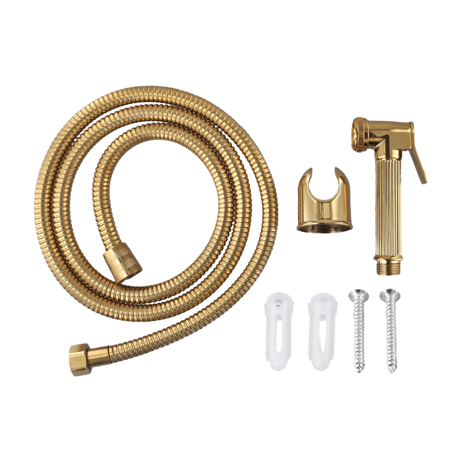 Gold Handheld Bidet Sprayer with Self-Cleaning Hose and Adjustable Water Pressure, Zinc Alloy Bathroom Shower Head for Personal, Toilet Cleaning and Versatile Home Use(A)