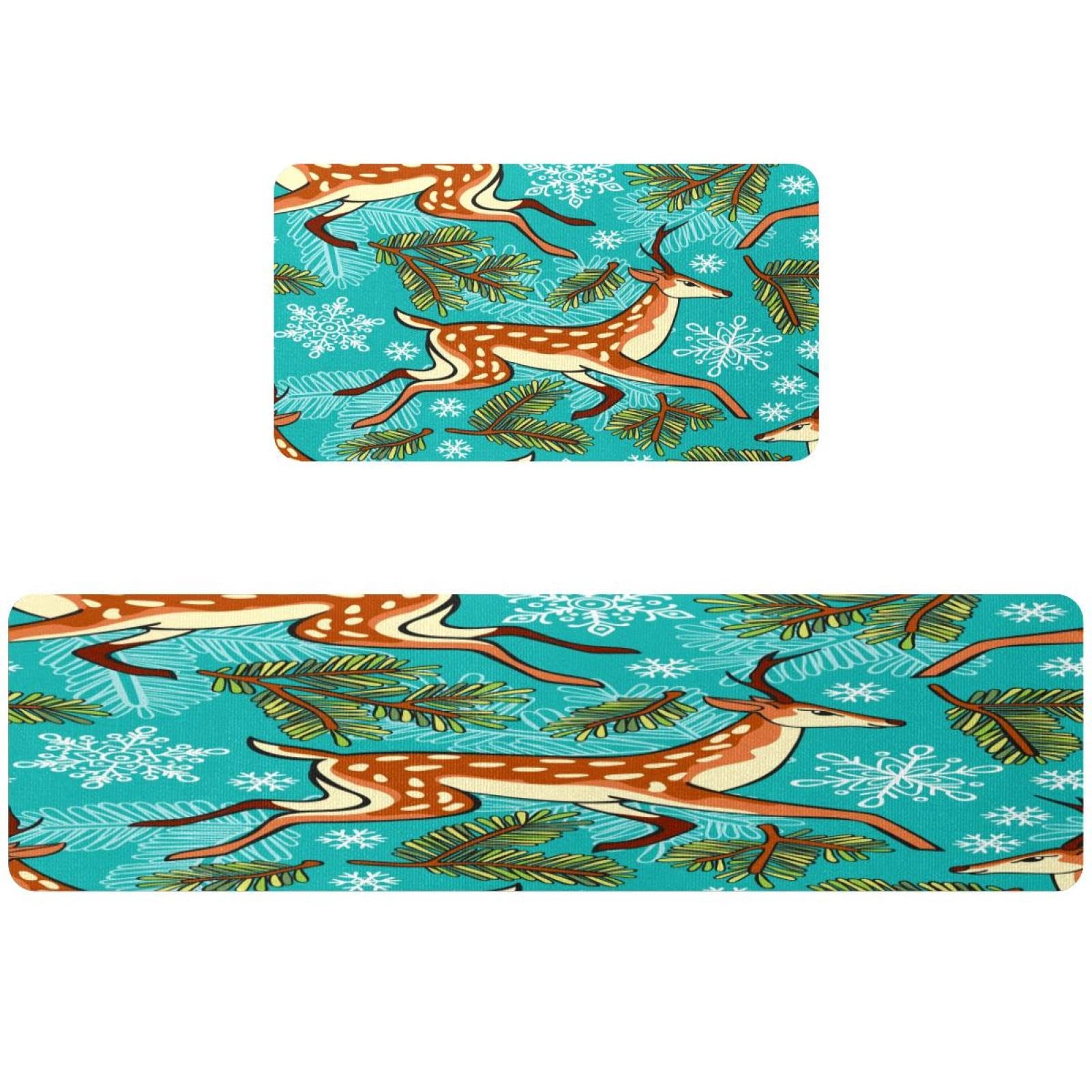 Alfombrillas de cocina VAPOKF para evitar resbalones con base antideslizante y tejido lavable