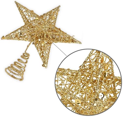 Miniatura 109 de BinaryABC Estrella para árbol de Navidad, adornos brillantes para decoración del árbol de Navidad, 7.9 in (plateado)