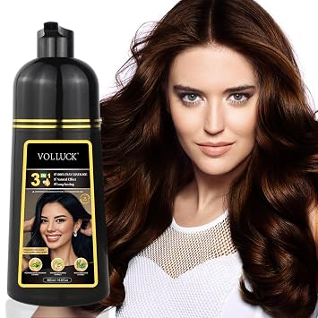 Shampoo for Women Men, 16.9Fl Oz Instant Hair Color Shampoo for Gray Hair Coverage, Long Lasting 3-In-1 Hair Coloring Dye Dark Brown