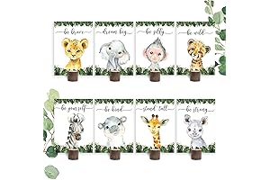 8Pcs Jungle Safari Centerpieces with Wooden Stands