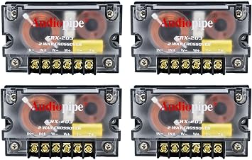 300 Watts 2 Way Crossover - 4 Pack Passive Car Audio Speaker Tweeter Mids and Highs CRX-203