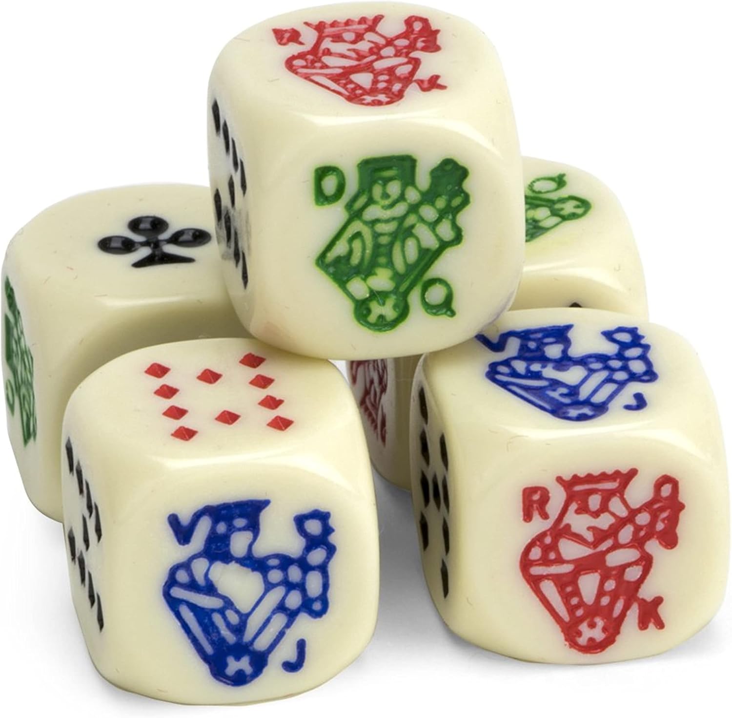 Brybelly Set of 5 Poker Dice, Great for Travel