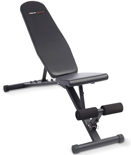 Ultrasport universal weight bench, training bench foldable and loadable up to 500 kg, versatile for use at home as a fitness bench or abdominal trainer and can be folded up narrowly when not in use
