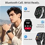 Smart Watch pour hommes femmes, Bluetooth Call Smartwatch avec AI La voix, 1.85" HD Fitness Watch, fréquence cardiaque/étapes/superviseur de sommeil, 100+ Modes sportifs, IP68 Montre imperméable pour Android iOS