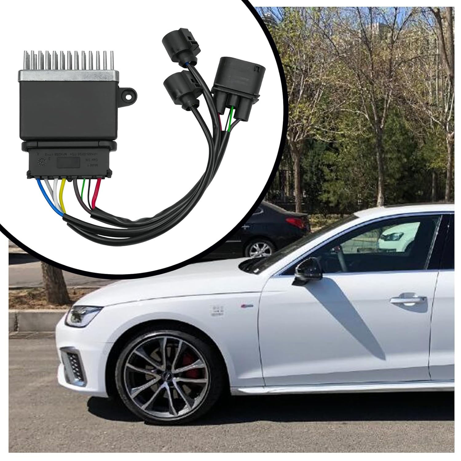 8K0959501G Engine Radiator Cooling Fan Control Module Relay Replacement for 8K0959501A 8K0959501C Fit for Au di Q3 Q5 A4 A5 A6 A7 Quattro