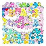 Résiste aux rayures Care Bears Lot de 50 autocollants en vinyle pour ordinateurs portables, téléphones, consoles, murs, sacs, livres, bouteilles