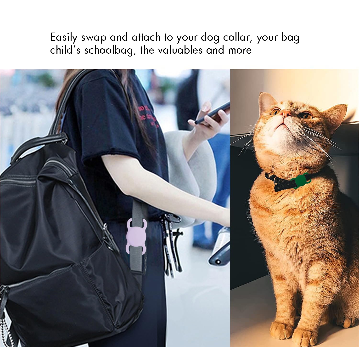 Custodia Silicone Per AirTag Da Collare Animali - 2 Pezzi Antiurto E Trasparente Per Cani E Gatti - Foto 12