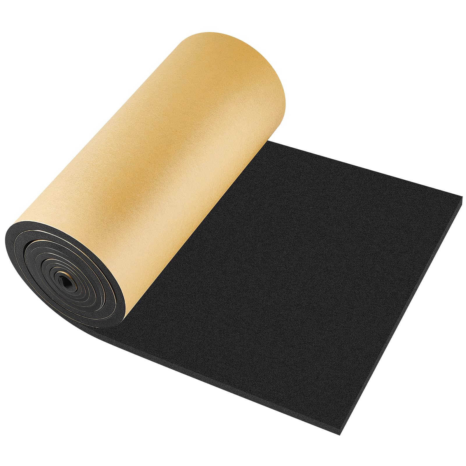 1 Pc 157 x 16 x 1/4 Inch Closed Cell Rubber Foam, Marine Foam Roll, Black