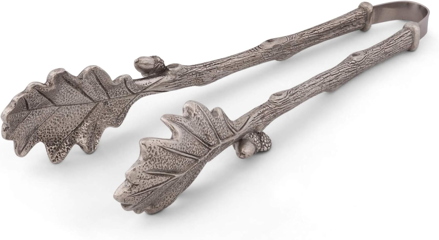Vagabond House Pewter Oak Leaf Pattern Ice/Bread/Bar Tongs 8''Long x 3''Wide x 1''Tall