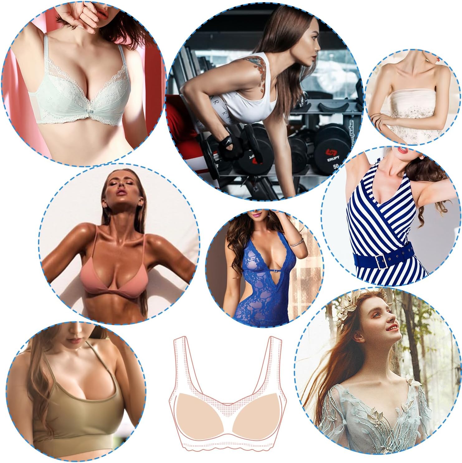 TOPBINE Bra Pads Inserts, Removable Sports Bra Inserts Bra Cups Inserts Padded Bra Inserts for Women's Bikini Top Swimsuit - Image 7
