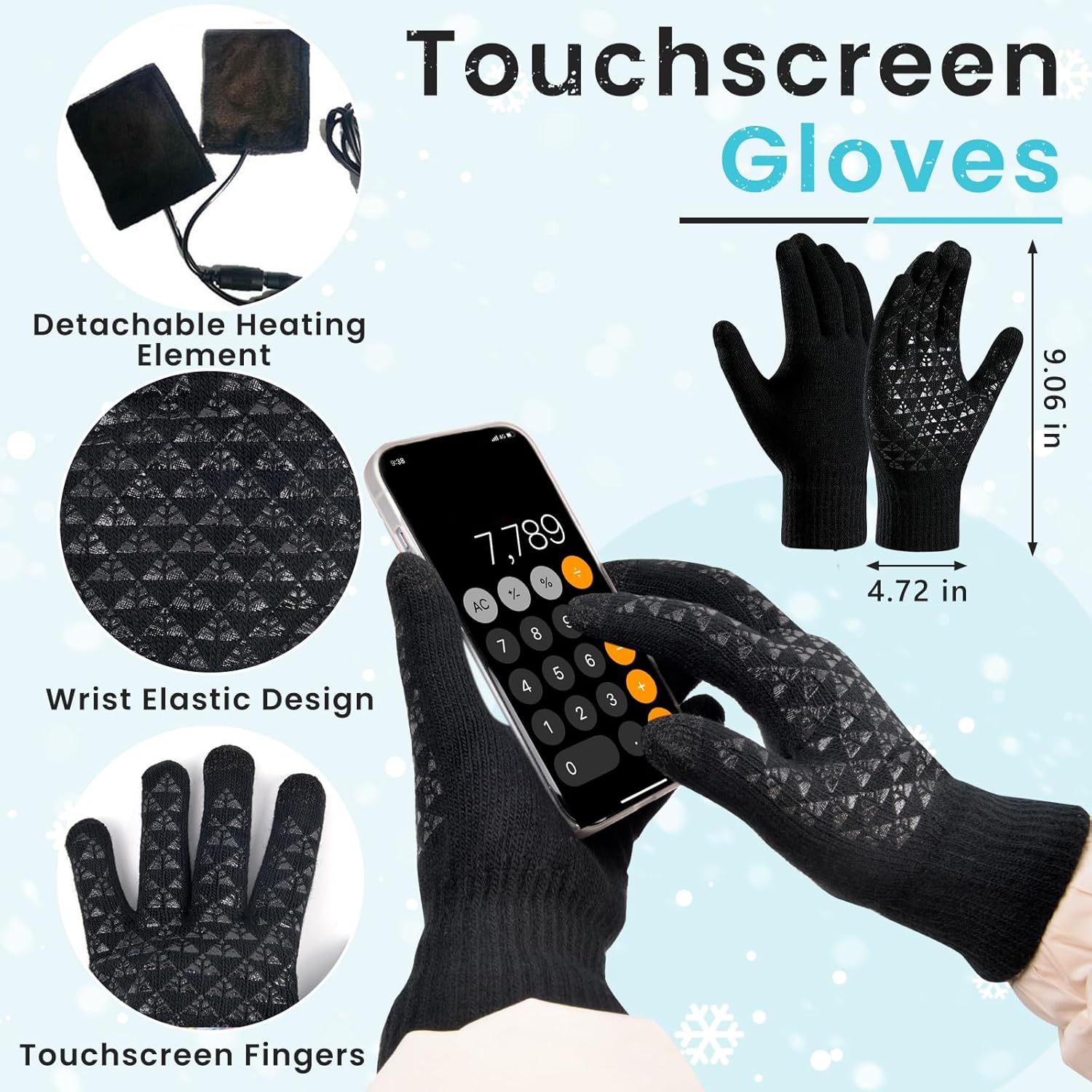 Heated Hat Scarf Gloves Set - 3 Pack Winter Heated Gloves for Arthritis Hands Rechargeable Warming Beanie Scarf for Women Men