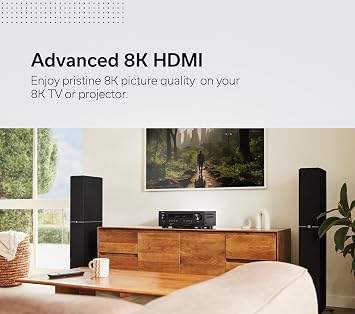 Denon AVR-S770H 8K AV Receiver, 7.2ch Home Cinema Amplifier, Dolby Atmos, DTS:X, Dolby Surround Sound, Alexa Compatible, Bluetooth, AirPlay 2 and HEOS Built-in Multiroom Audio