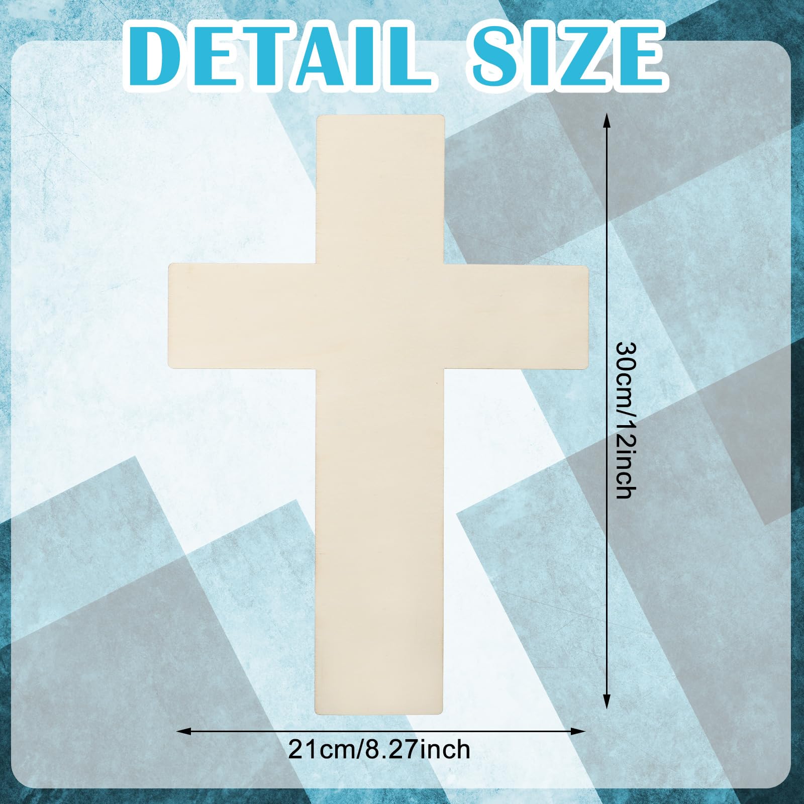 24 cruces de madera de 12 pulgadas para manualidades, recortes de madera sin terminar para manualidades, proyectos de manualidades, Pascua, domingo, escuela, iglesia, decoración del hogar