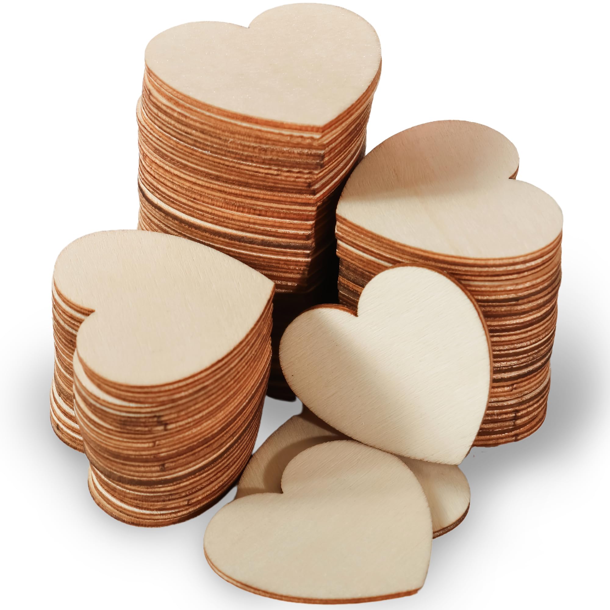 Kate Aspen 22103WD Wooden Guest Book Alternative (Set of 75) Wodden Hearts, One Size, Brown