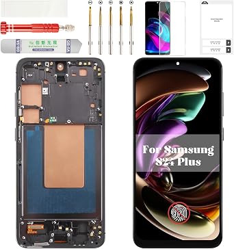 TFT for Samsung S24 Plus Screen for Samsung S24 Plus LCD Display for Galaxy SM-S926B Digitizer Touch Assembly with Frame SM-S926U SM-S926W SM-S926N SM-S926E Black Without Fingerprint Function