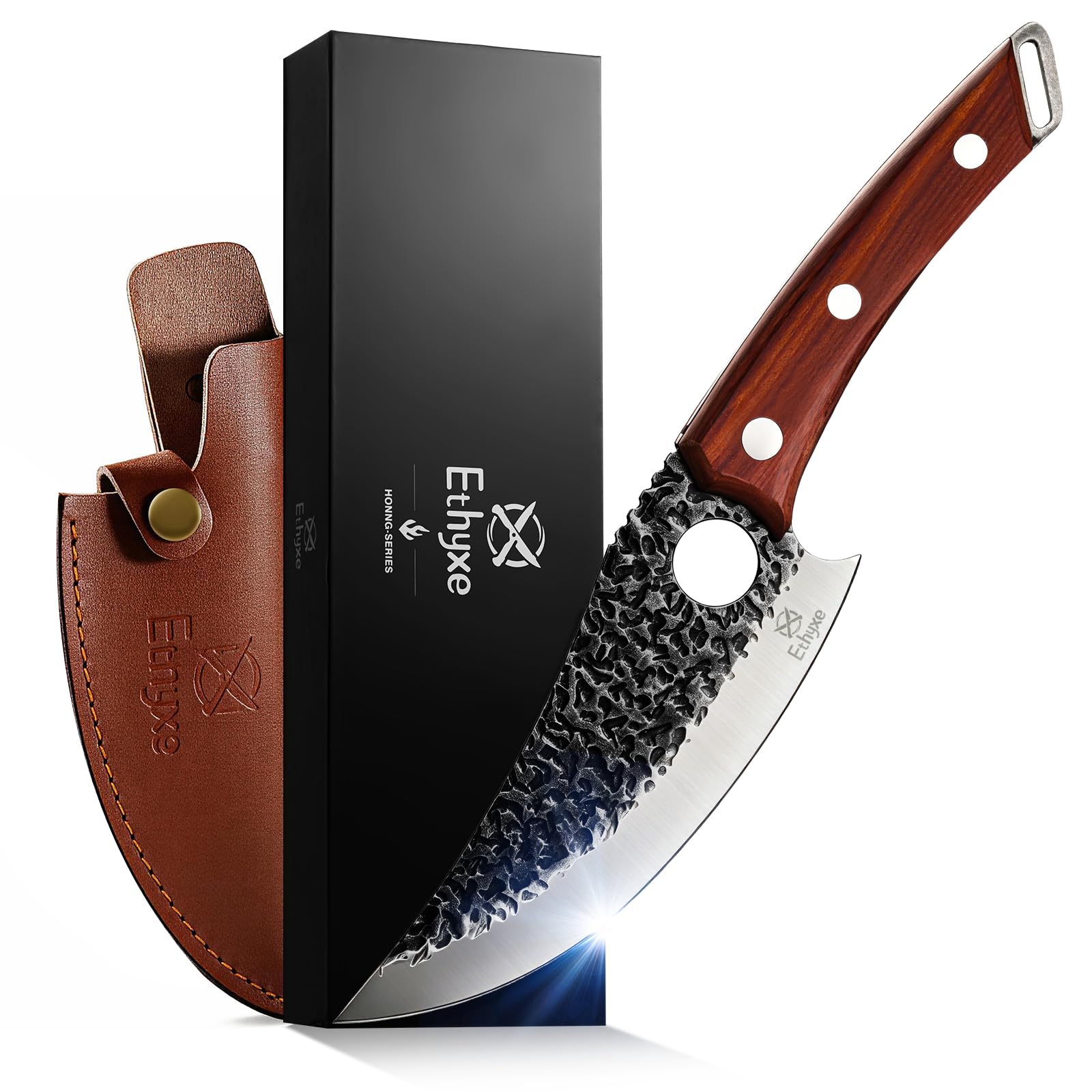 Viking Chef Knife with Premium Leather Sheath