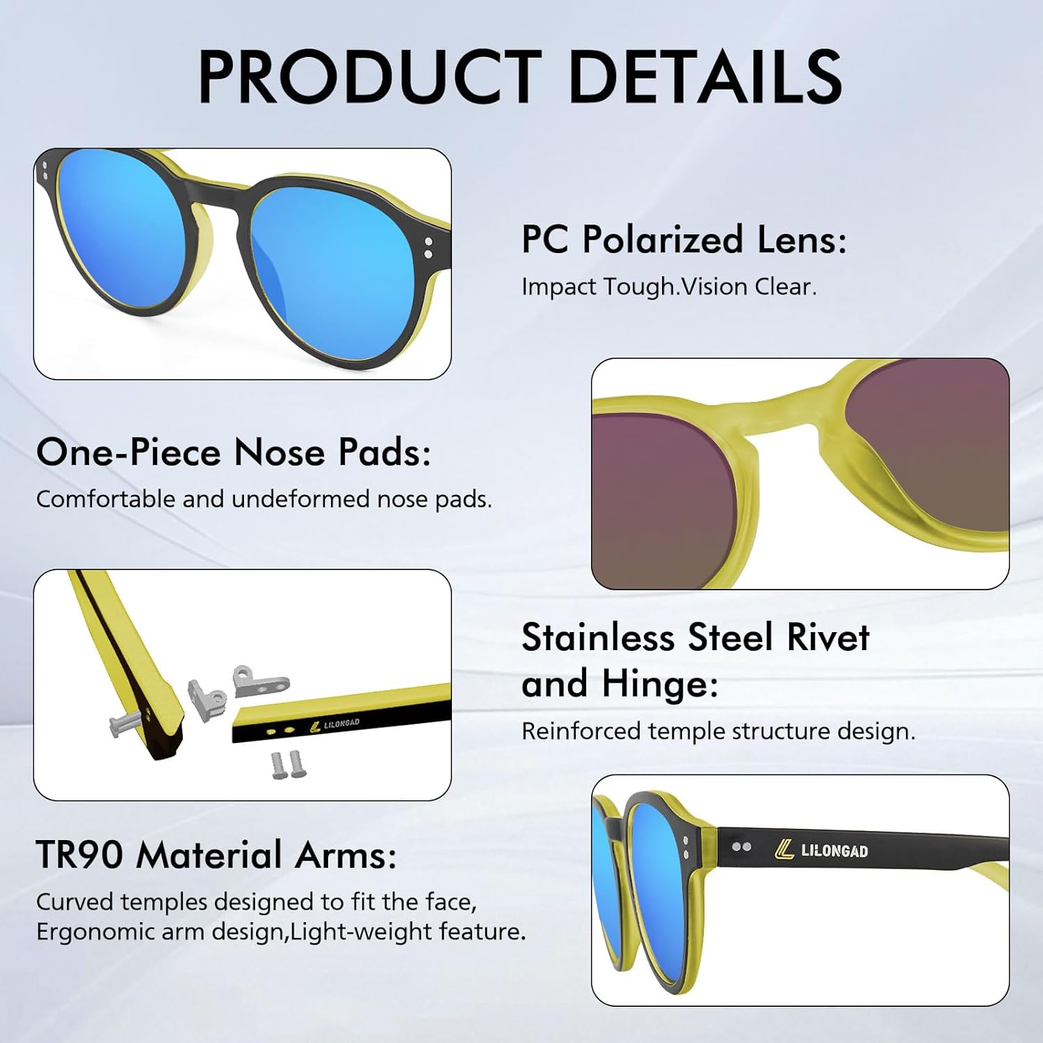 Anti-Scratch Polarized Sunglasses for Women, UV400 Protection, Lightweight TR90 for Driving,Outdoor and Everyday Use