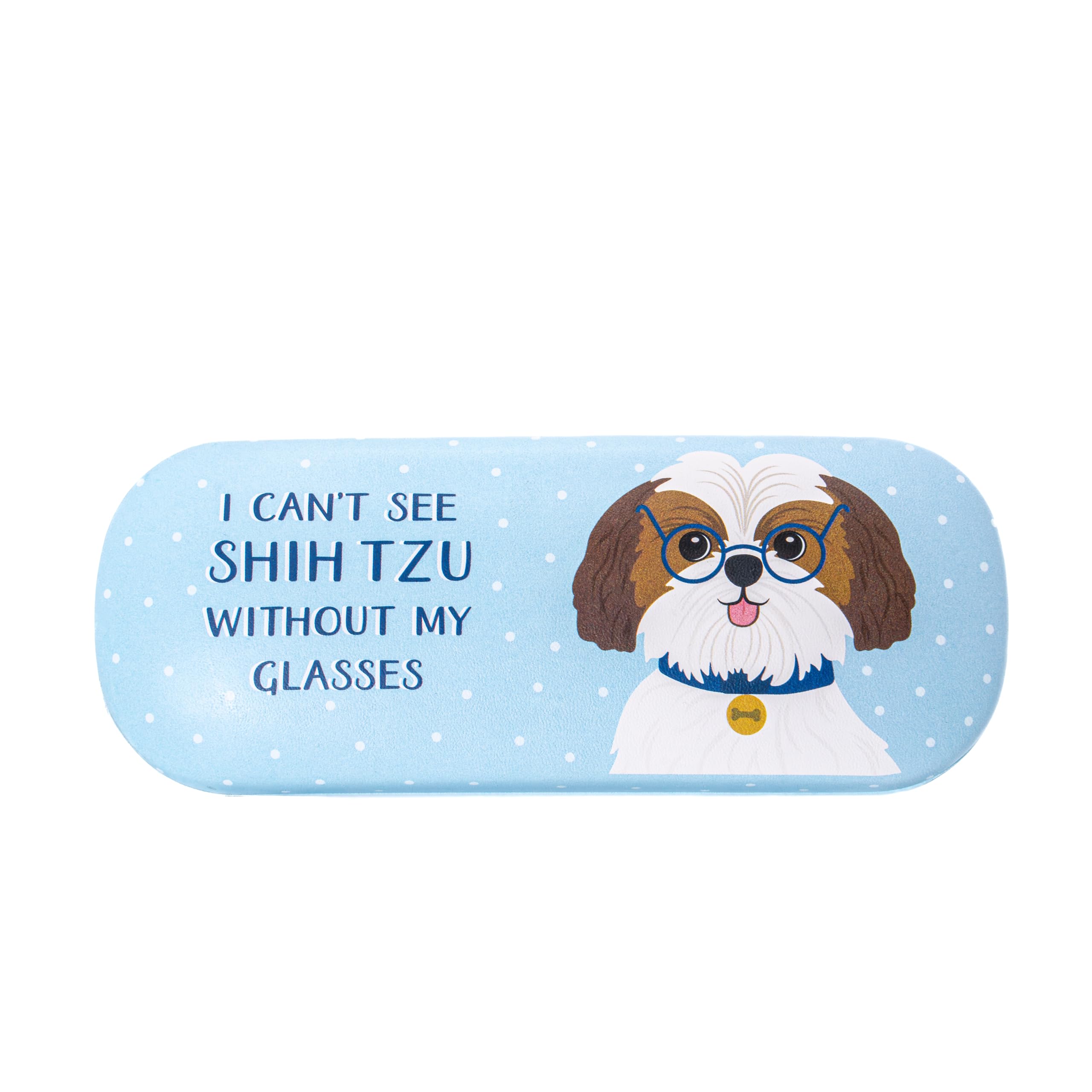 Sass & Belle Unisex Kids Multi Shih Tzu Glasses Case – Cute Dog Print Spectacles Holder For Kids, Women Or Men – Soft Shell Sunglasses Case, Quirky Sass And Belle Design