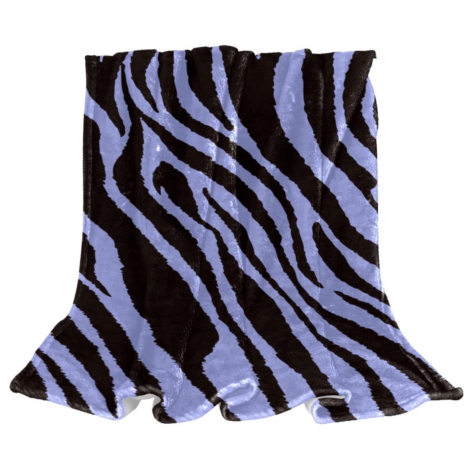 Couverture polaire zèbre noir violet idéale pour cocooning sur le sol