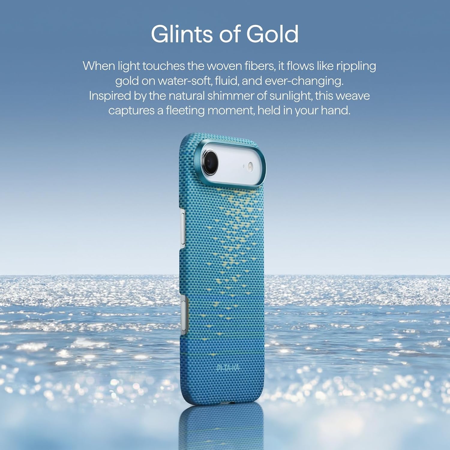 pitaka for iPhone Air Case 6.5", Compatible with MagSafe, Ultra-Slim Case with Caseless Touch Feeling, 1500D Aramid Fiber Woven, Glints of Gold