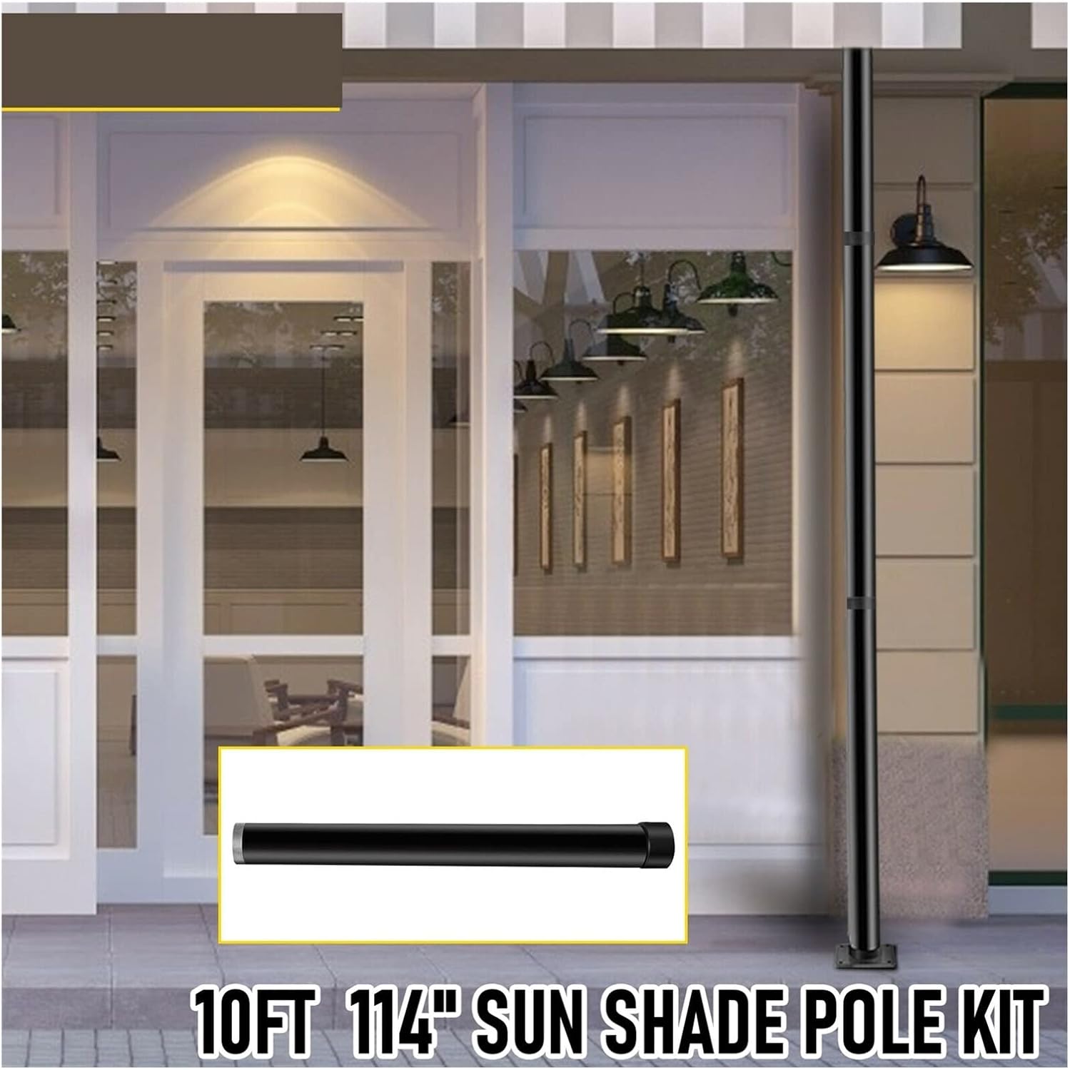 Outdoor Sun Shade Post Sail Pole Extension 21" Shade Sail Pole Extender 3" Powder Coated Steel For Deck Backyard Garden Durability, Efficience