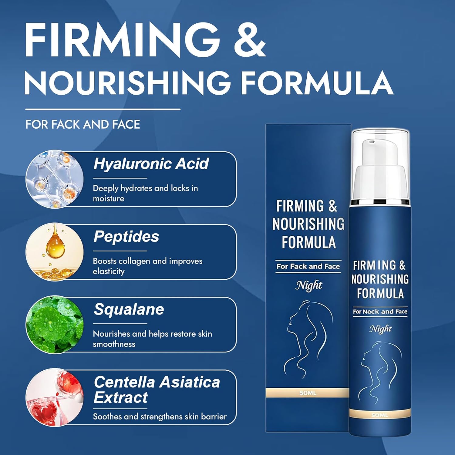 Chelsea Laboratory Firm & Restore Formula Night Cream for Face and Neck,Hydrating Formula for Smoother-Looking Texture, 50ml（1Pc）