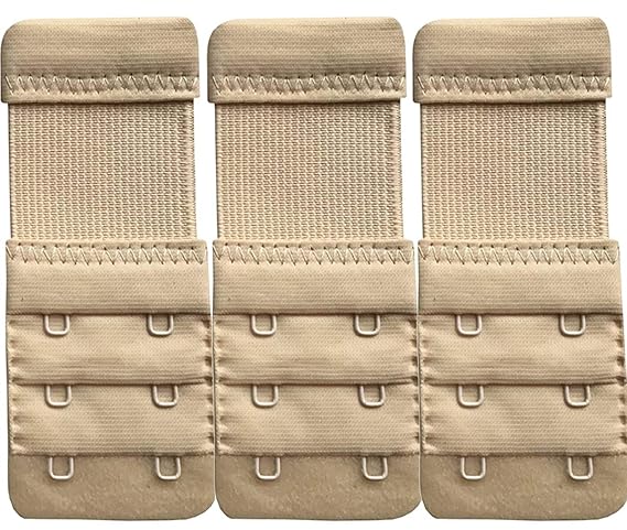 Women 2 Hook & 3 Eye Stretchy Elastic Bra Hook Extender Pack of 2 Bras Extension