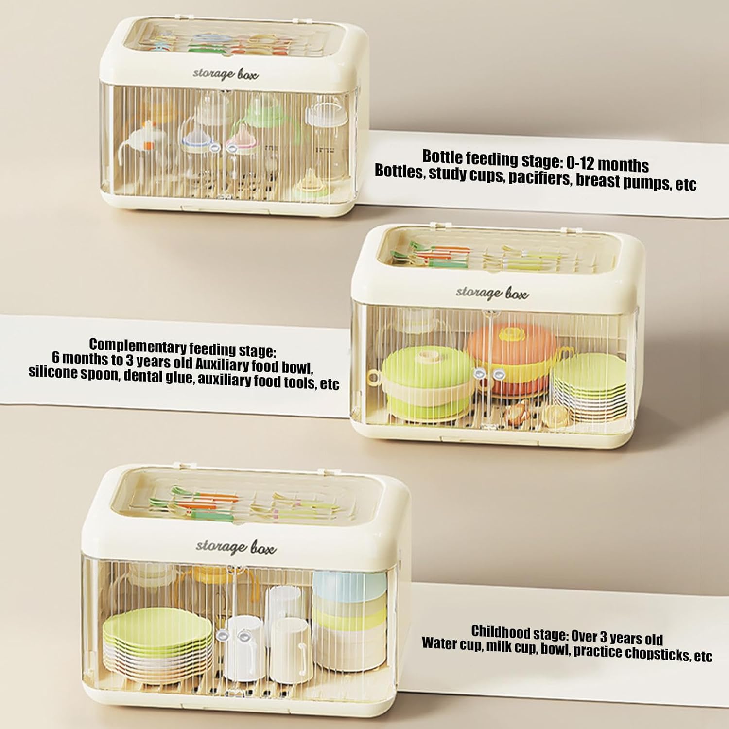 Shakven Baby Bottle Storage Box | Countertop Rack & Drying Rack for Toddler Bottles, Dustproof Storage with Removable Drip Tray