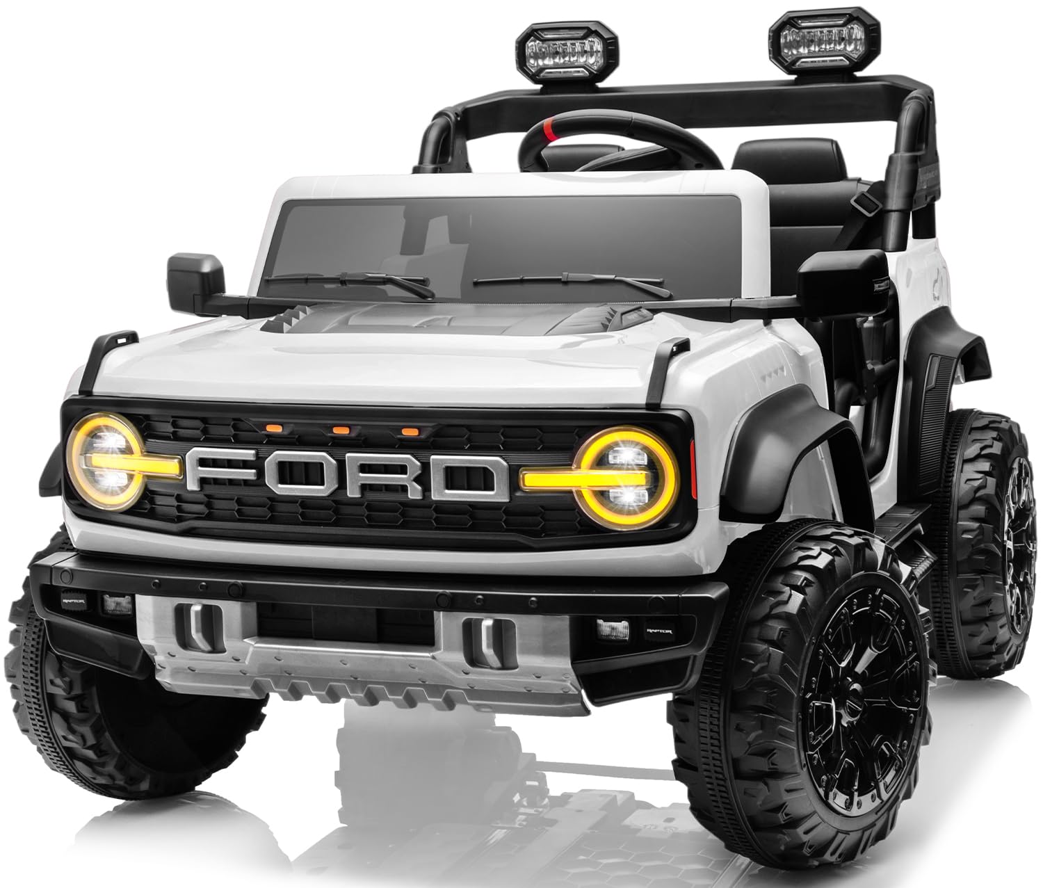 Segmart 2 Seater 24V Ride on Toys for Big Kids, Licensed Ford Bronco Raptor, Powerful Wheel with Remote Control, Headlight/Music Player/Suspension