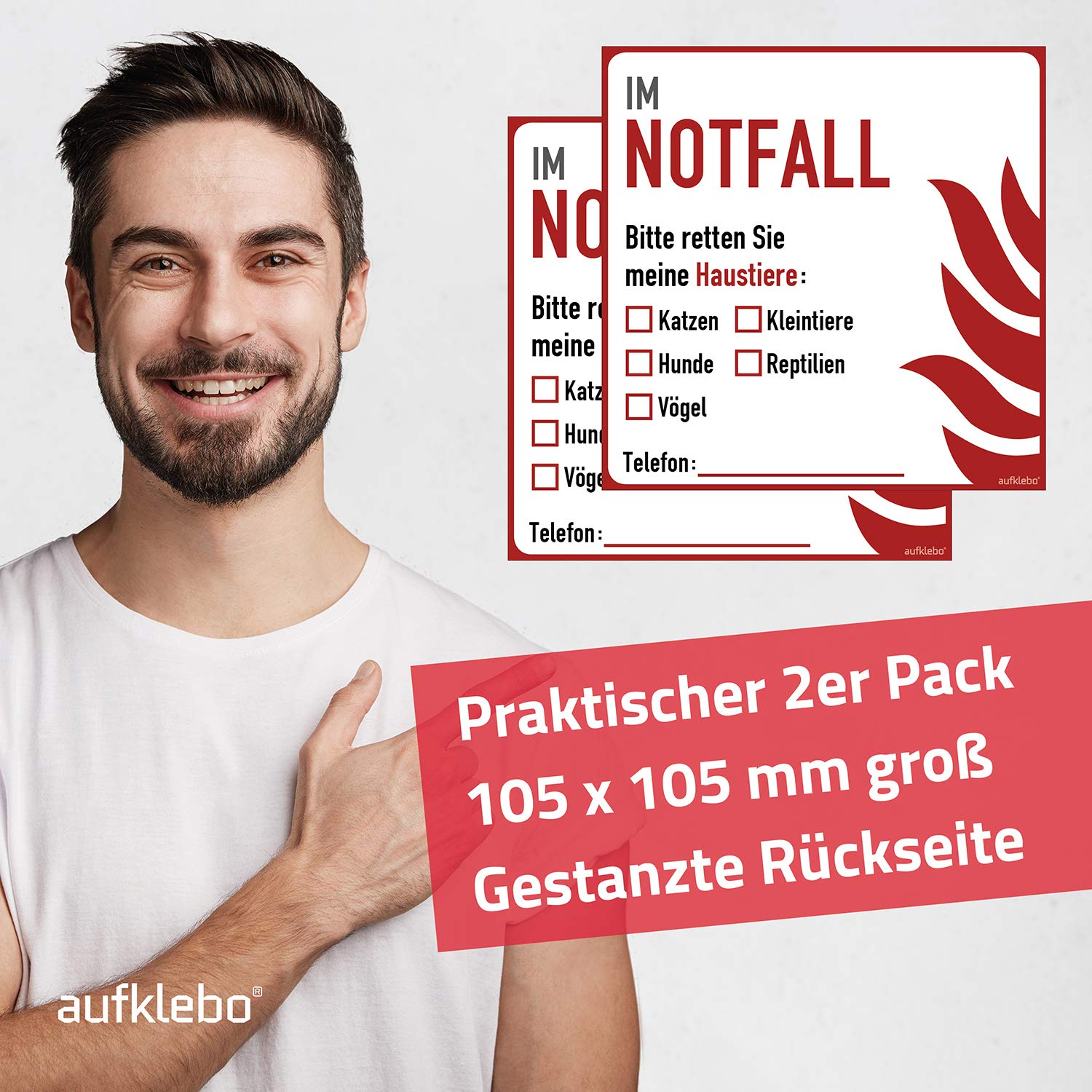 SITHON Haustier Rettung Aufkleber Set - 6 Stück 10x15cm + 3 Brieftaschenkarten