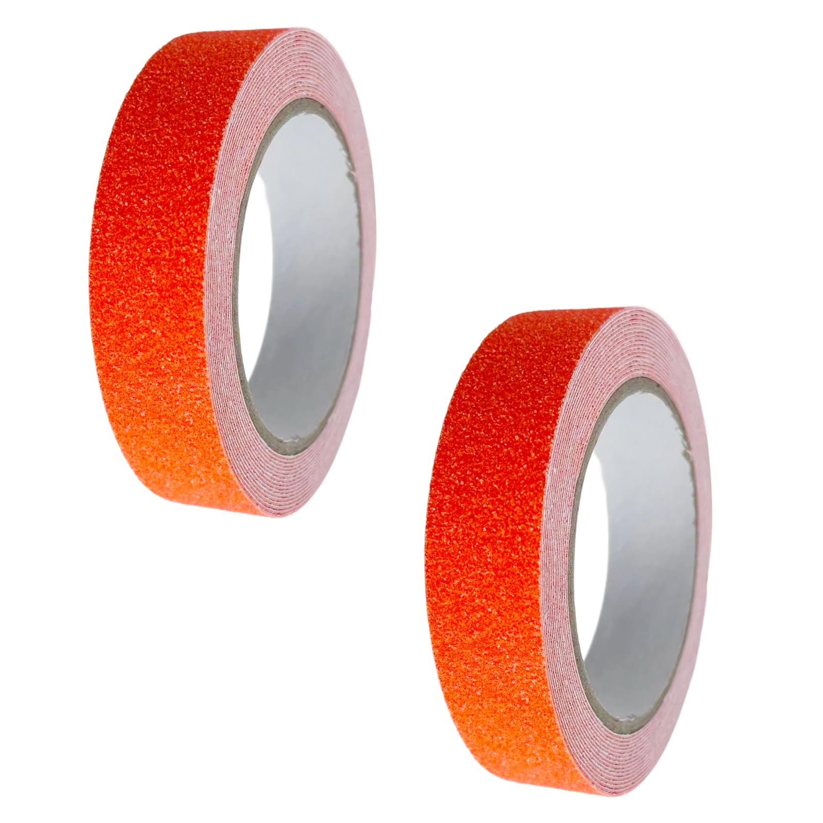 YSDINK 2 Pack Anti Slip Tape, 25MM x 5M, Heavy Duty Non Slip Grip Tape High Traction, Waterproof Abrasive Safety Tape for Stairs, Steps, Ramps, Indoor/Outdoor (Orange)