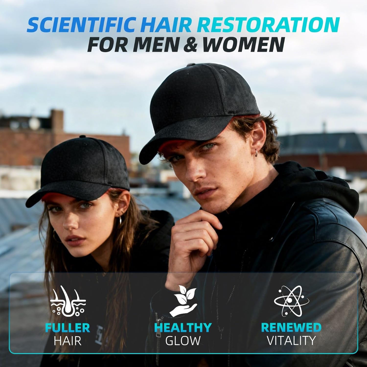 Red Light Therapy for Hair Growth, Cordless 3000mAh Rechargeable, Adjustable Size, Laser Hat for Men & Women