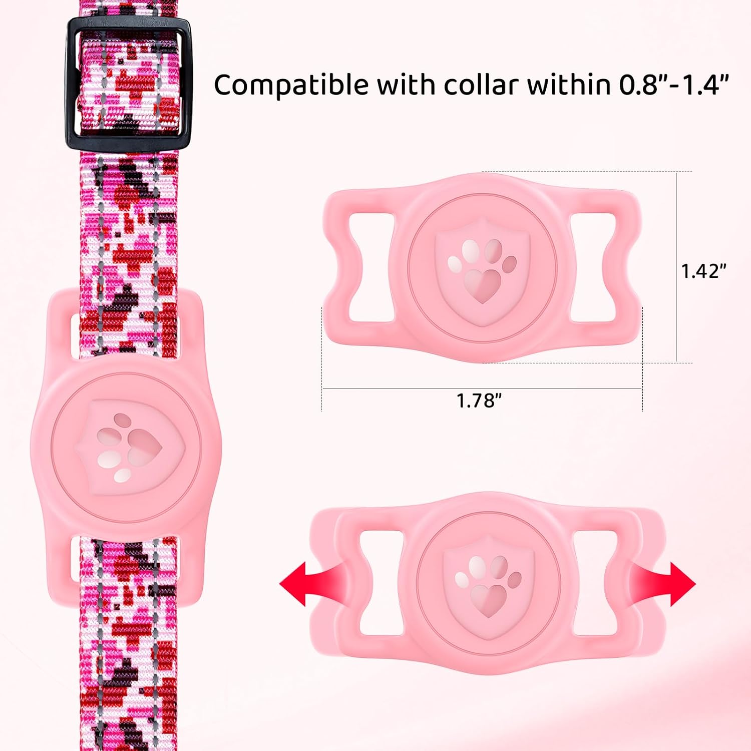 4 Pack for Airtag Dog Collar Holder – IP68 Waterproof Dog Air Tag Holder for Dog Collar, Anti-Lost & Durable Silicone Case, Compatible with Apple AirTags