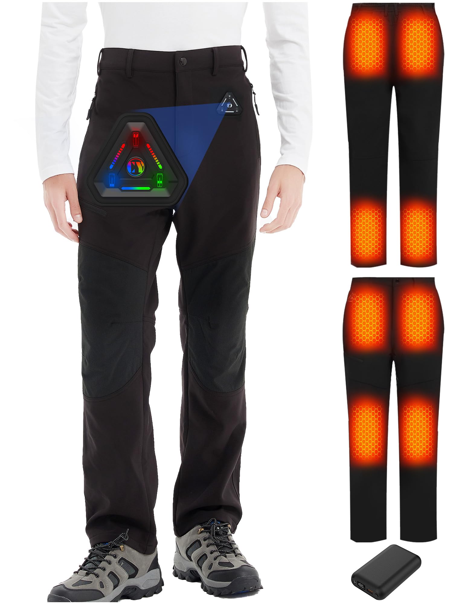 Pantalon Chauffant USB Électrique Pantalon Thermique à Contrôle De