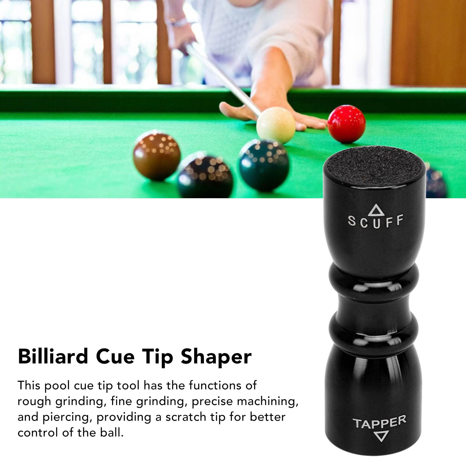 Narzędzie do Kształtowania Końcówek Kija Bilardowego Scuffer Aerator Pool Tip Shaper Wielofunkcyjne do Użytku na Zewnątrz