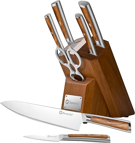 Miniatura 9 de Sunnecko Gyuto - Cuchillo de chef japonés de 8 pulgadas, cuchillo de cocina de Damasco, cuchillo de chef japonés Vg10 de acero inoxidable de alto