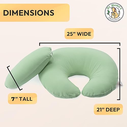 Miniatura 4 de Dr. Mama's Organics Almohada de lactancia con soporte lumbar, diseño ergonómico que ayuda a aliviar el dolor de espalda y la fatiga del brazo, para
